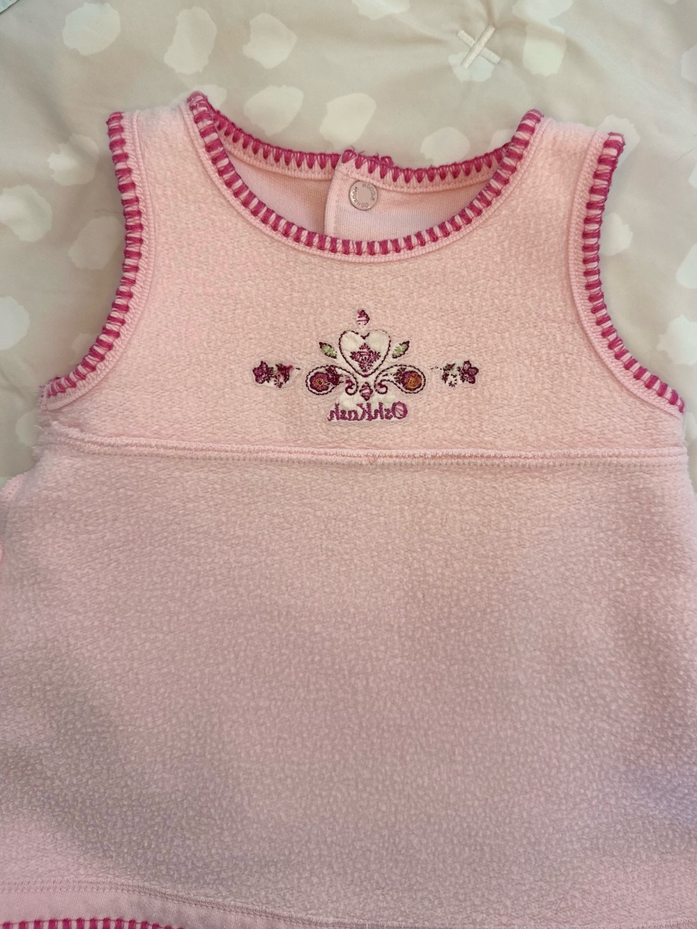 Baby OshKosh B'gosh Pink French Terry Jumper Dress Size 0-3M - Picture 5 of 7